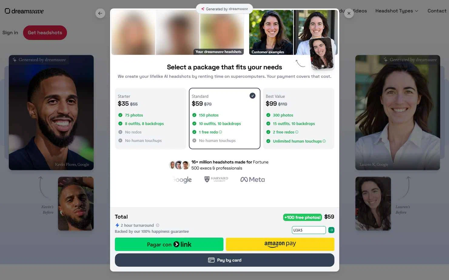 Dreamwave AI checkout page showing Dreamwave AI discount code box | Screenshot taken by SimplyCodes community member on Jul 14, 2025