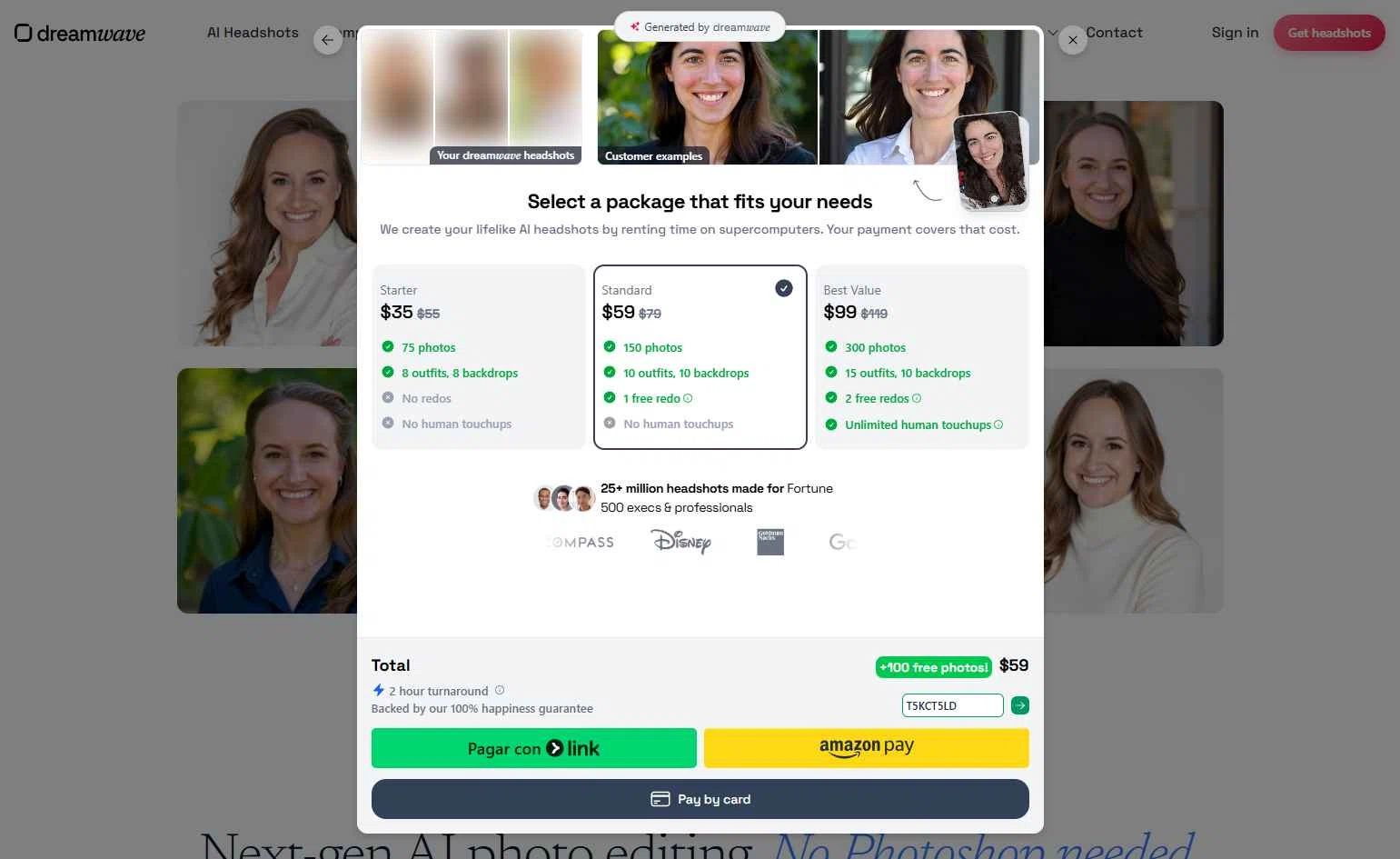 Dreamwave AI checkout page showing Dreamwave AI discount code box | Screenshot taken by SimplyCodes community member on Dec 15, 2025