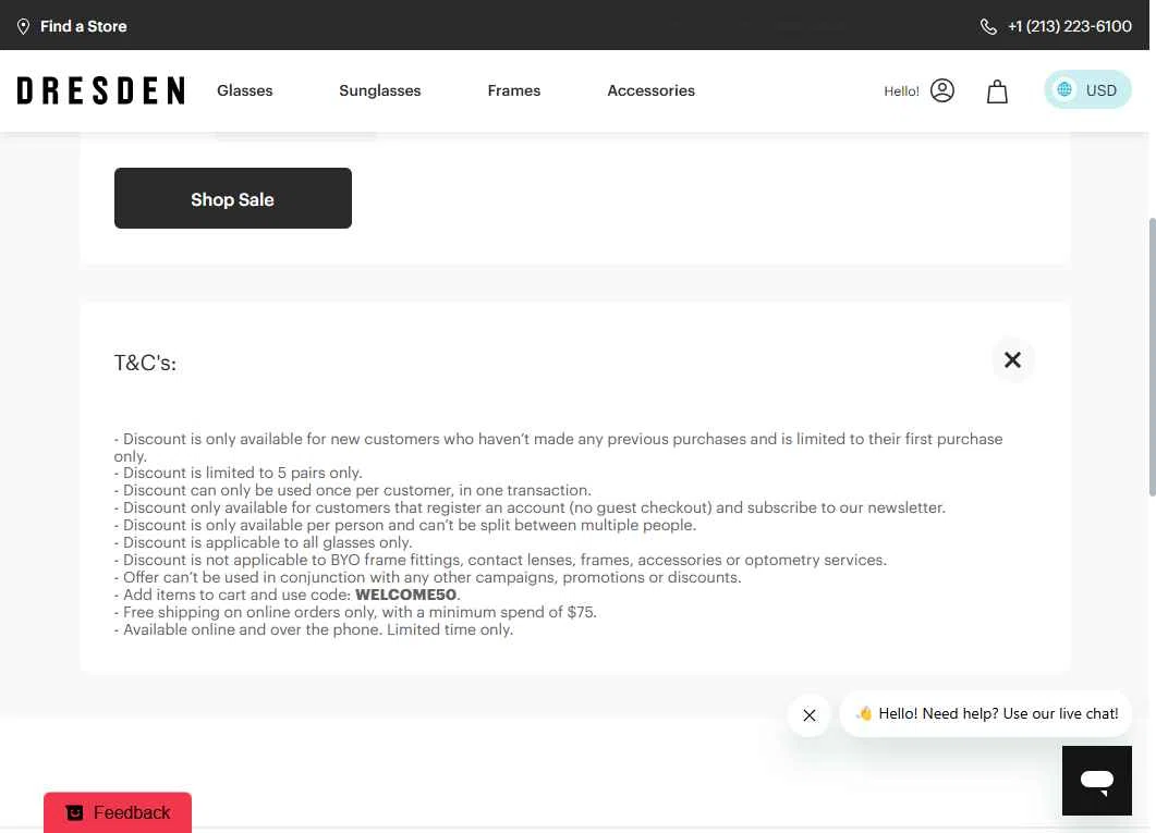 Dresden Vision checkout page showing Dresden Vision promo code box | Screenshot taken by SimplyCodes community member on Dec 26, 2025