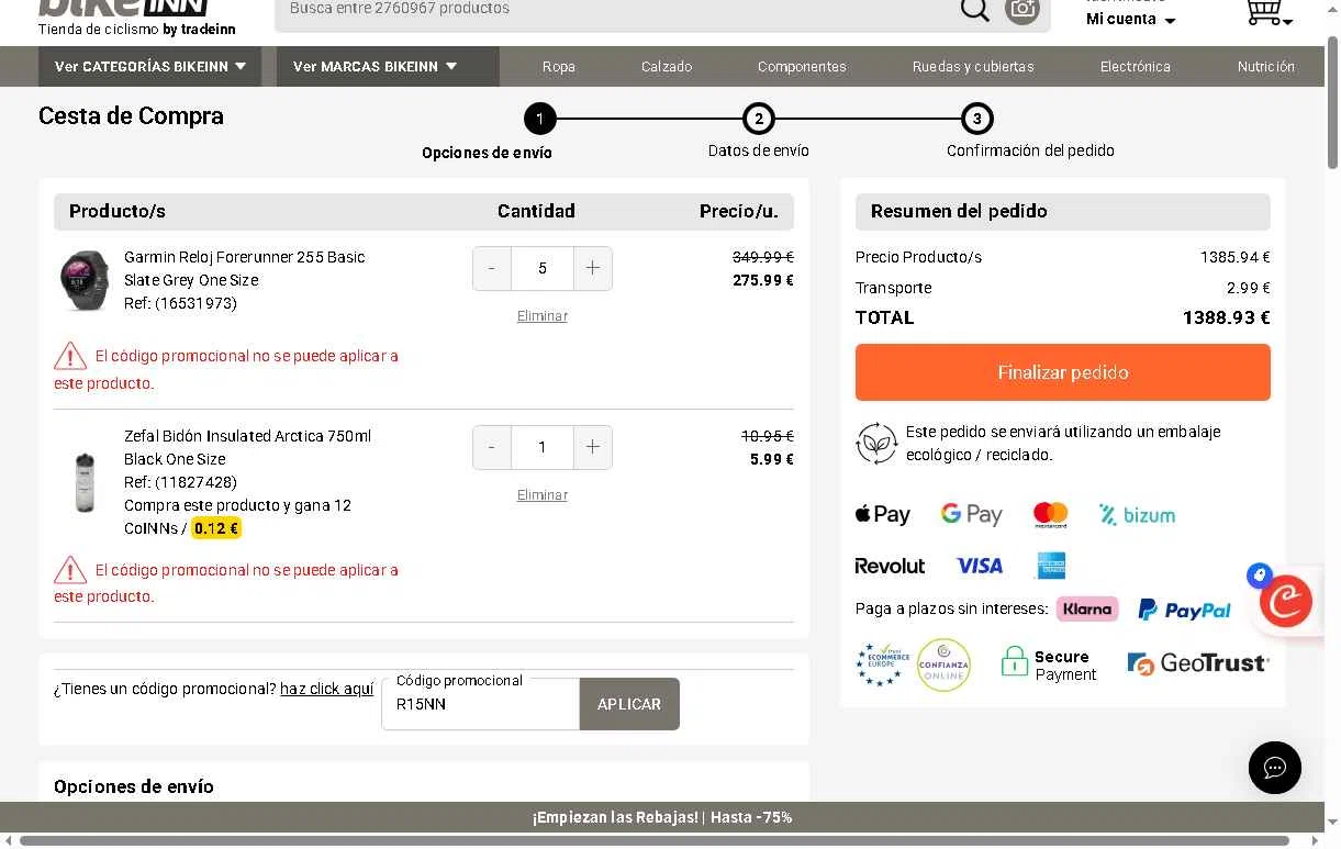 Dressinn checkout page showing Dressinn promo code box | Screenshot taken by SimplyCodes community member on Dec 31, 2025
