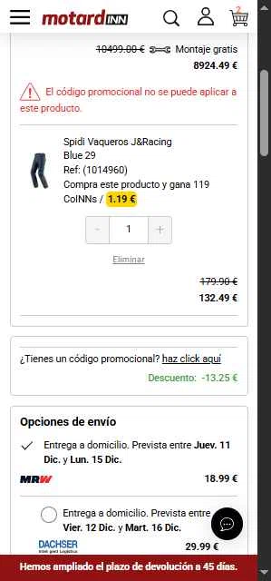 Dressinn checkout page showing Dressinn promo code box | Screenshot taken by SimplyCodes community member on Dec 7, 2025