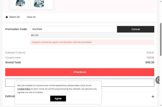 Dresslily checkout page showing Dresslily promo code box | Screenshot taken by SimplyCodes community member on Aug 19, 2025
