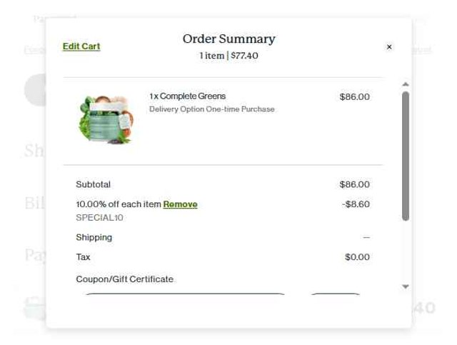 Dr. Fuhrman checkout page showing Dr. Fuhrman coupon code box | Screenshot taken by SimplyCodes community member on Sep 4, 2025