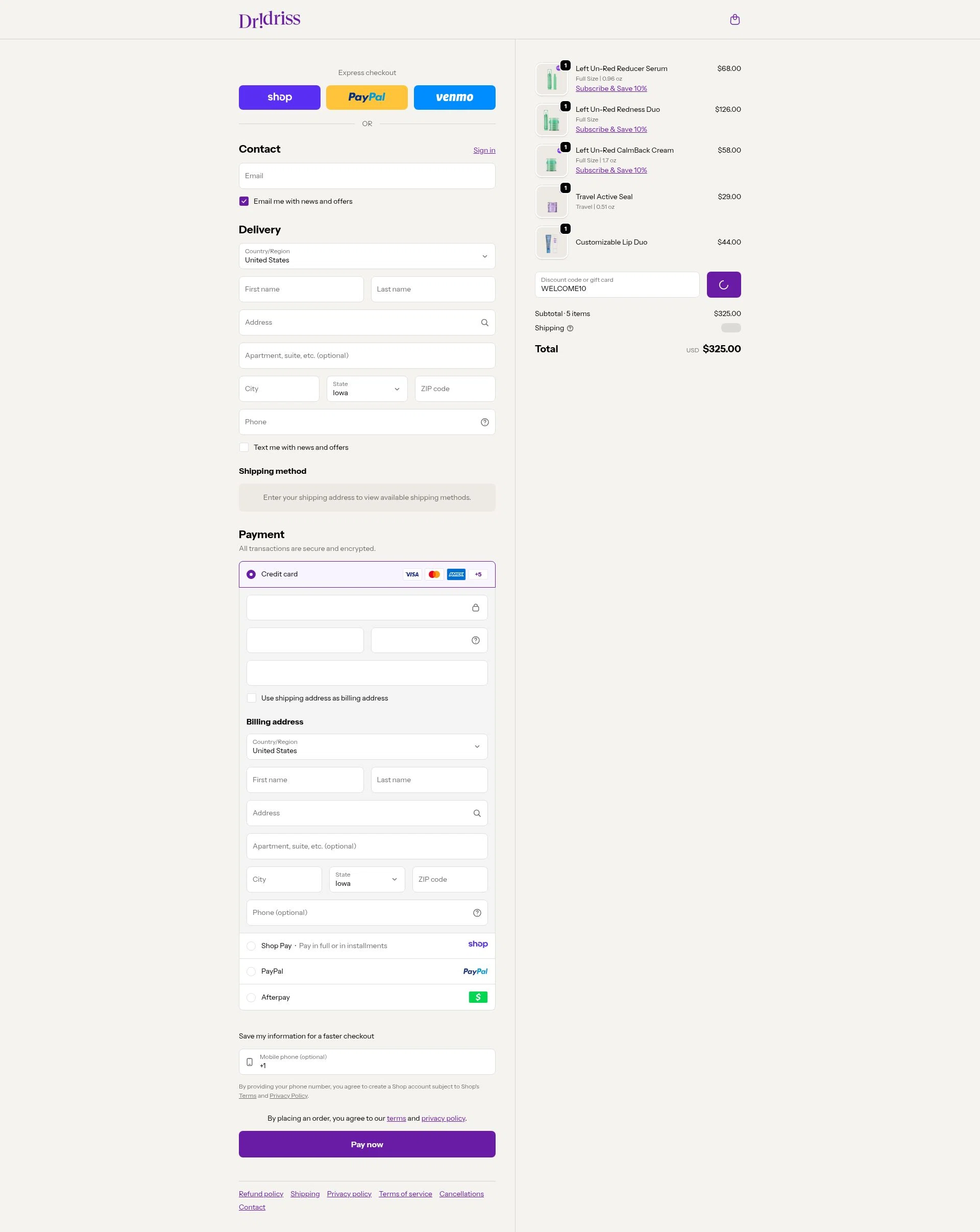Dr. Idriss checkout page showing Dr. Idriss discount code box | Screenshot taken by SimplyCodes community member on Jan 18, 2026
