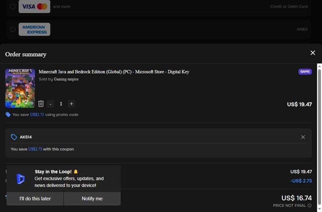 Driffle checkout page showing Driffle promo code box | Screenshot taken by SimplyCodes community member on Aug 28, 2025