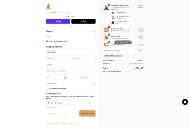 Drip EZ checkout page showing Drip EZ coupon code box | Screenshot taken by SimplyCodes community member on Sep 14, 2025