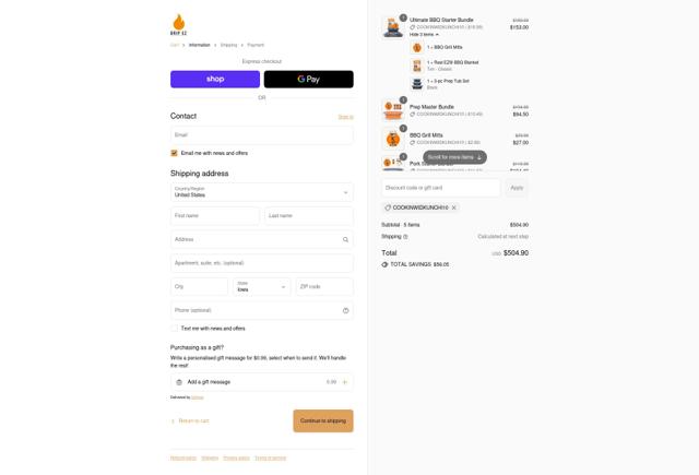 Drip EZ checkout page showing Drip EZ coupon code box | Screenshot taken by SimplyCodes community member on Sep 14, 2025
