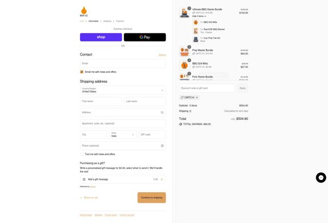 Drip EZ checkout page showing Drip EZ coupon code box | Screenshot taken by SimplyCodes community member on Sep 14, 2025