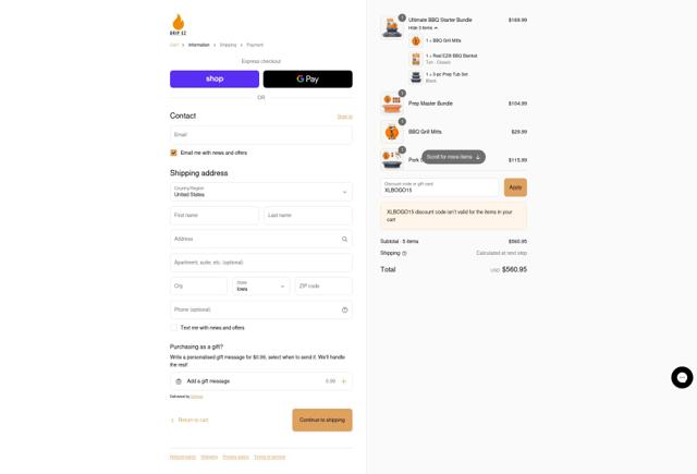 Drip EZ checkout page showing Drip EZ coupon code box | Screenshot taken by SimplyCodes community member on Sep 14, 2025