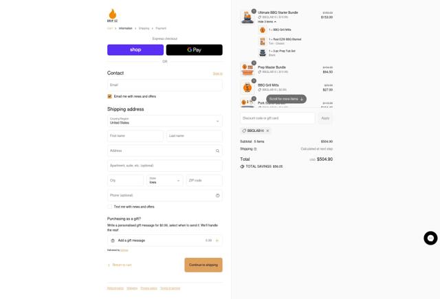 Drip EZ checkout page showing Drip EZ coupon code box | Screenshot taken by SimplyCodes community member on Sep 14, 2025