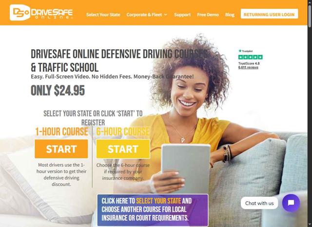 DriveSafe Online checkout page showing DriveSafe Online coupon code box | Screenshot taken by SimplyCodes community member on Aug 27, 2025