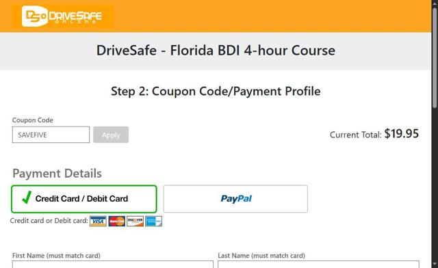 DriveSafe Online checkout page showing DriveSafe Online coupon code box | Screenshot taken by SimplyCodes community member on Sep 7, 2025
