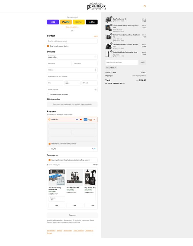 Dr. Killigan's checkout page showing Dr. Killigan's coupon code box | Screenshot taken by SimplyCodes community member on Aug 31, 2025