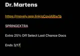 Dr. Martens coupon verification screenshot