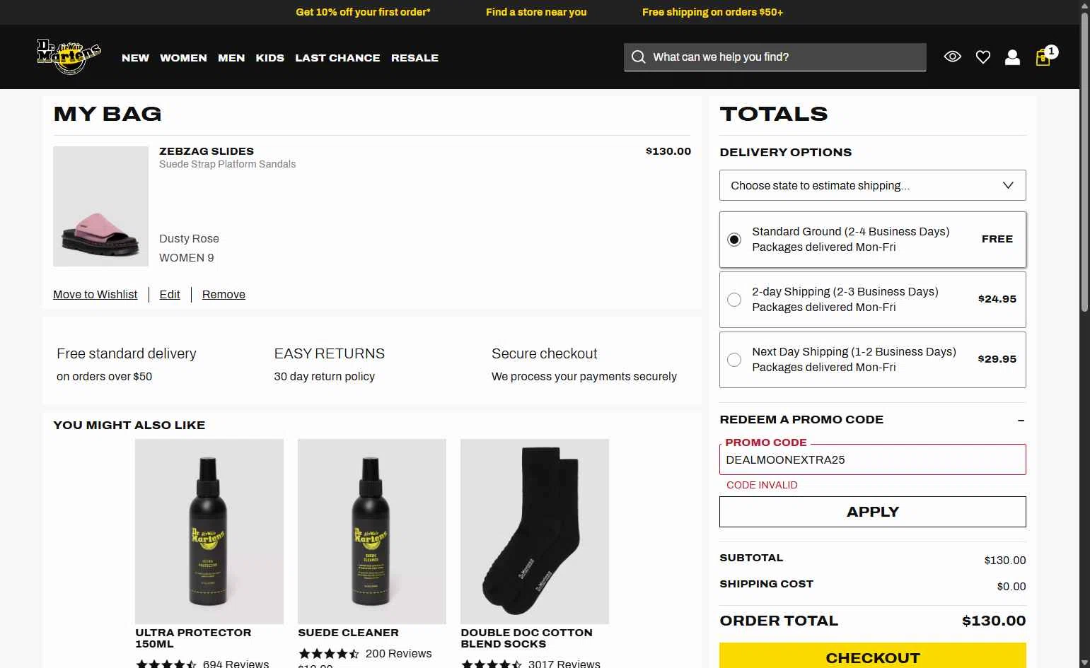 Verification screenshot for 25% Off Clearance Items at Dr. Martens - 3mo ago