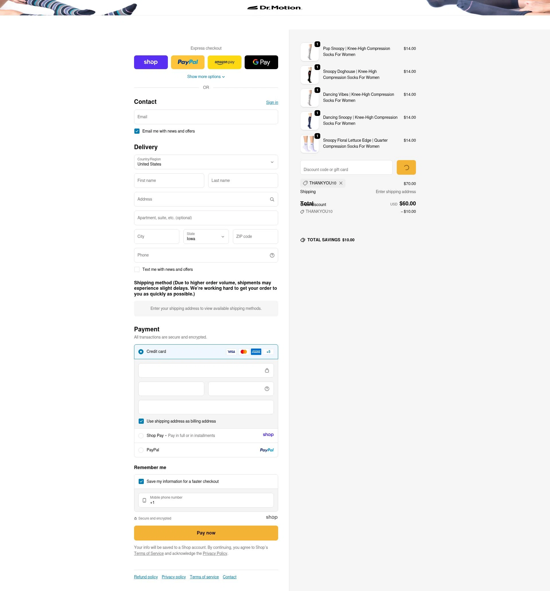 Dr. Motion checkout page showing Dr. Motion discount code box | Screenshot taken by SimplyCodes community member on Jan 2, 2026