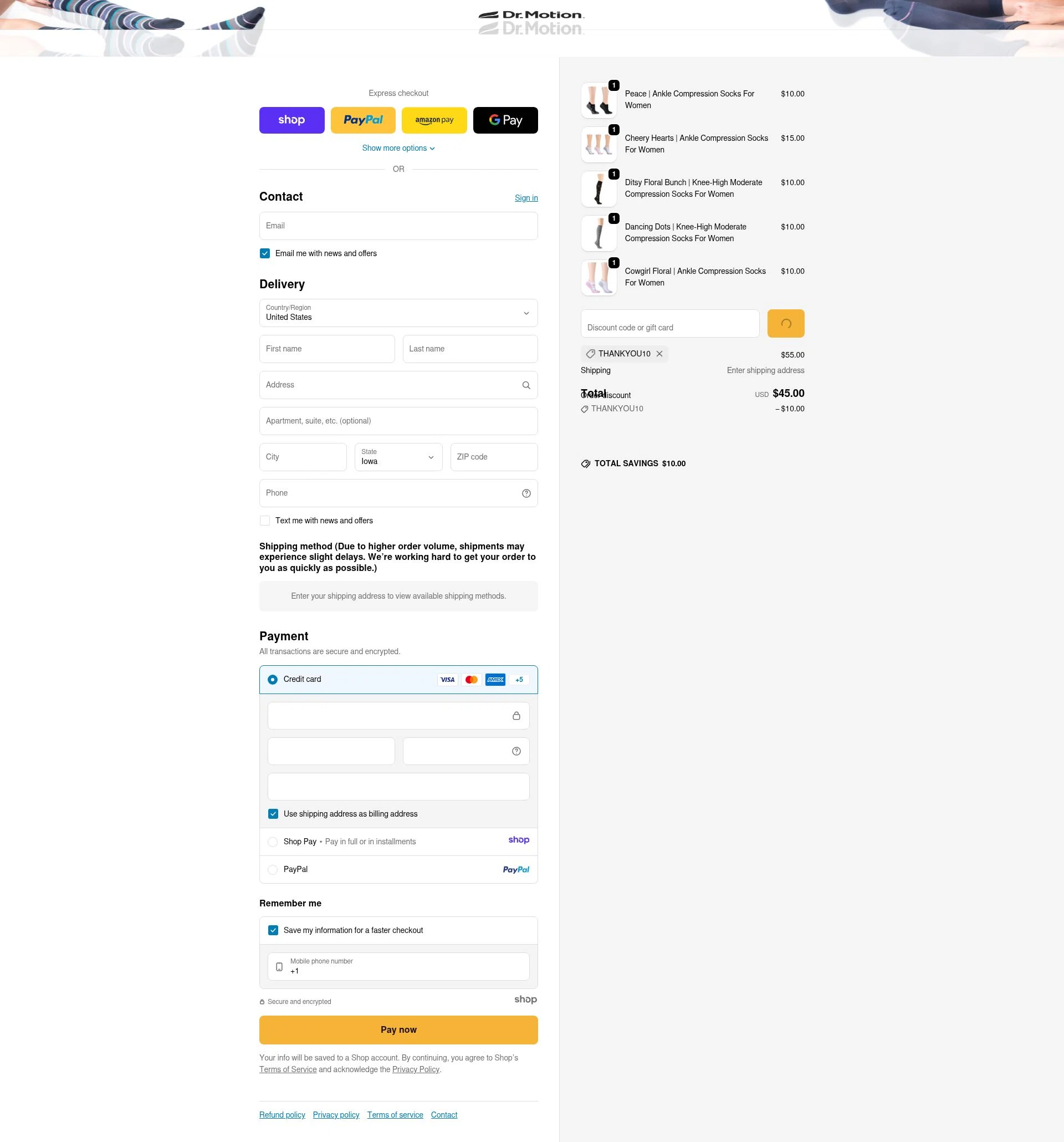 Dr. Motion checkout page showing Dr. Motion discount code box | Screenshot taken by SimplyCodes community member on Dec 24, 2025
