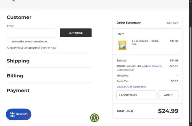 DrNatura checkout page showing DrNatura coupon code box | Screenshot taken by SimplyCodes community member on Aug 30, 2025