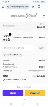 TECHLOVER15 coupon verification screenshot