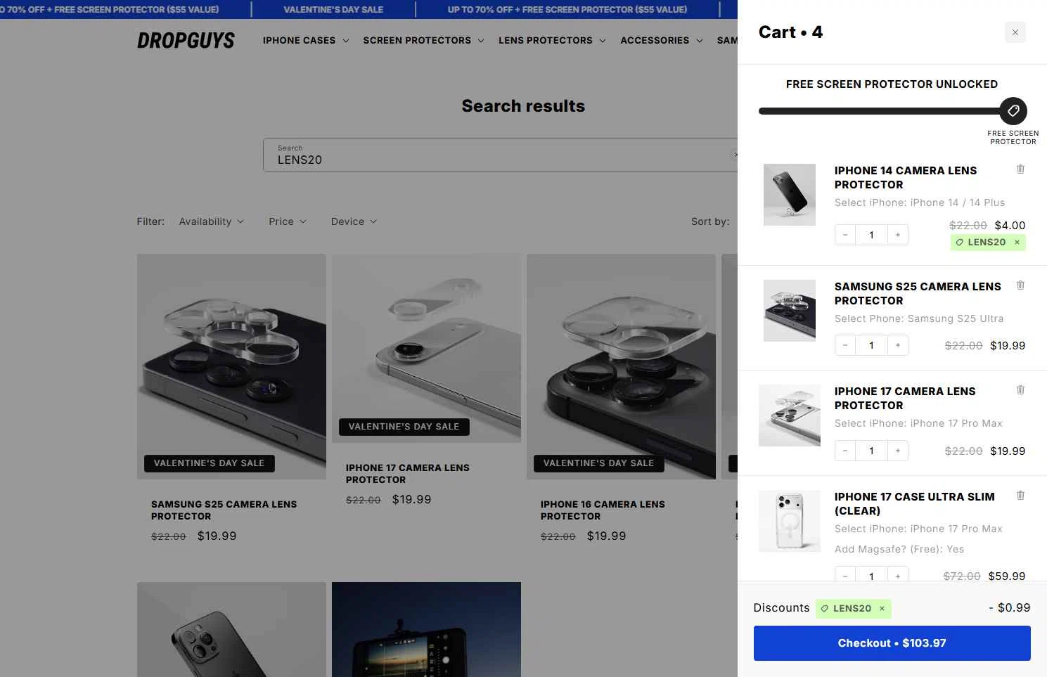 DROPGUYS checkout page showing DROPGUYS discount code box | Screenshot taken by SimplyCodes community member on Jan 24, 2026