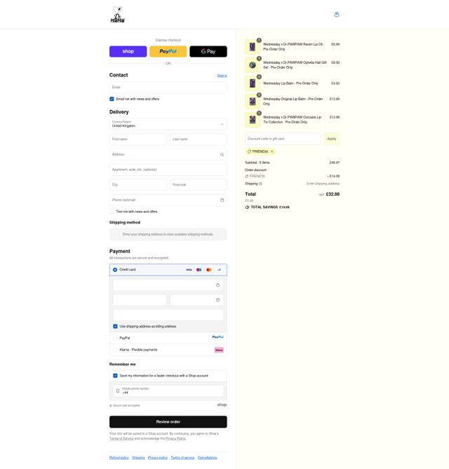 Dr. PawPaw checkout page showing Dr. PawPaw promo code box | Screenshot taken by SimplyCodes community member on Sep 12, 2025