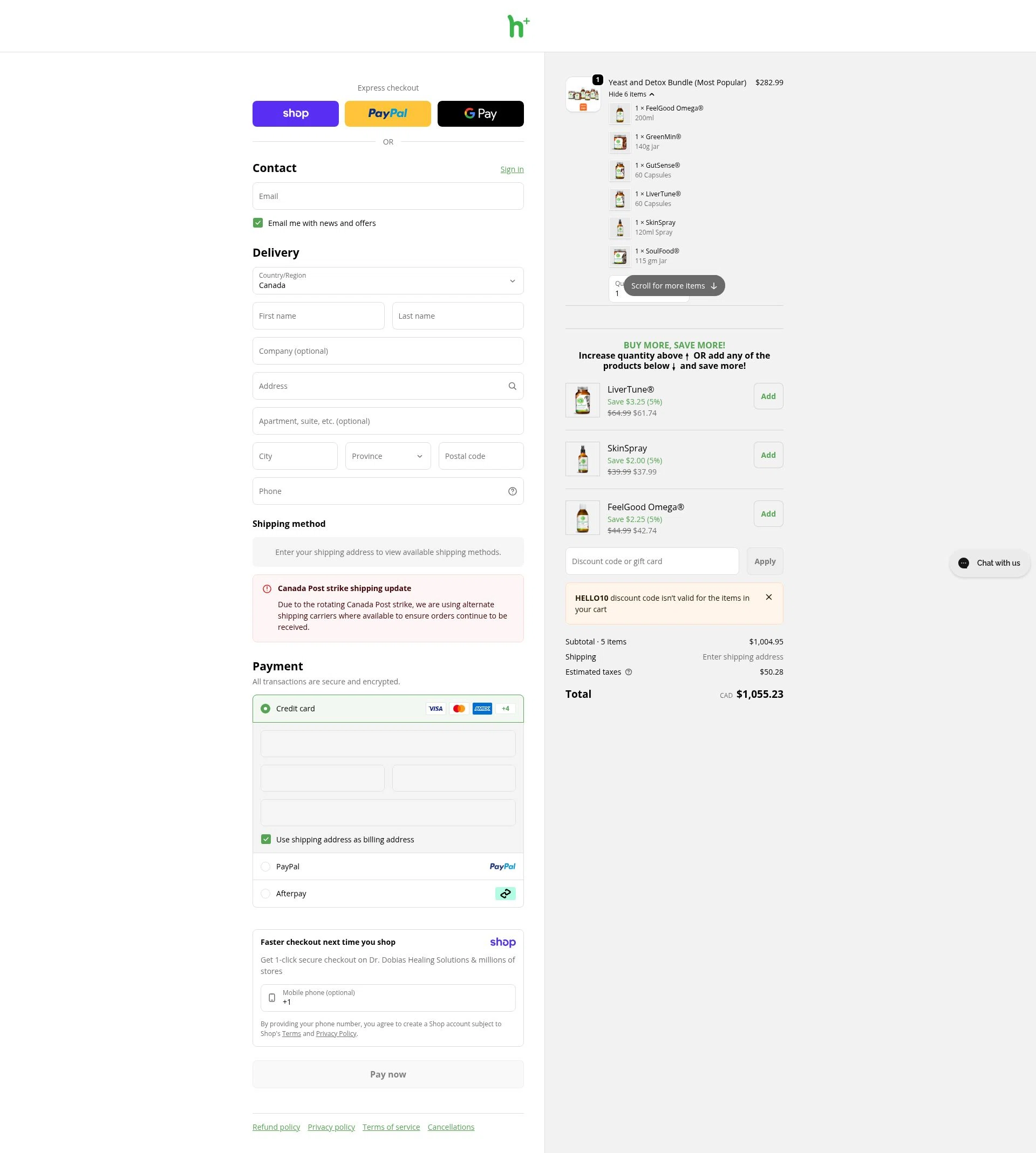 Dr. Peter Dobias checkout page showing Dr. Peter Dobias promo code box | Screenshot taken by SimplyCodes community member on Jan 12, 2026
