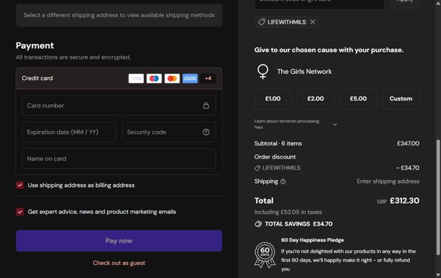 Dr Sam Bunting checkout page showing Dr Sam Bunting promo code box | Screenshot taken by SimplyCodes community member on Sep 7, 2025