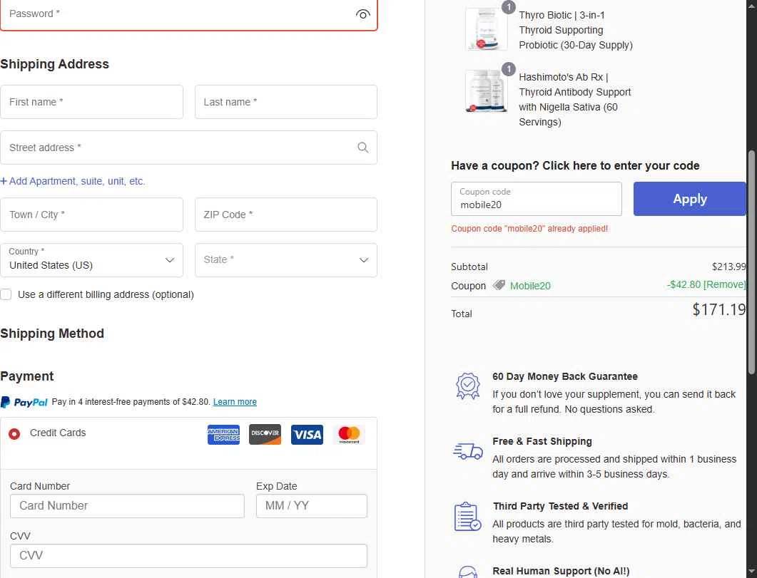 Dr. Westin Childs checkout page showing Dr. Westin Childs coupon code box | Screenshot taken by SimplyCodes community member on Sep 21, 2025