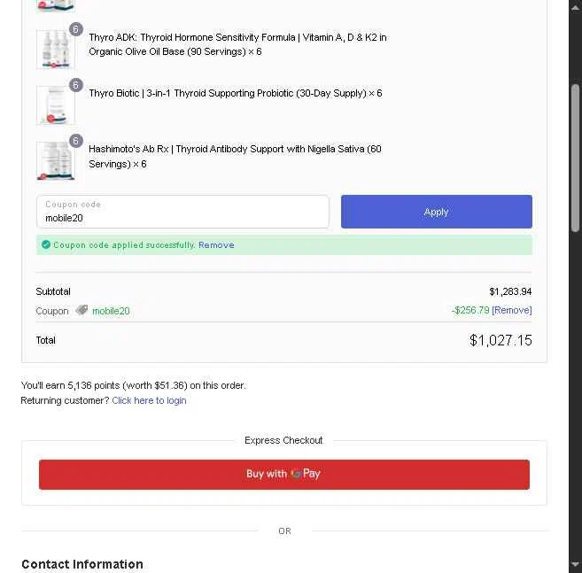 Dr. Westin Childs checkout page showing Dr. Westin Childs coupon code box | Screenshot taken by SimplyCodes community member on Oct 16, 2025