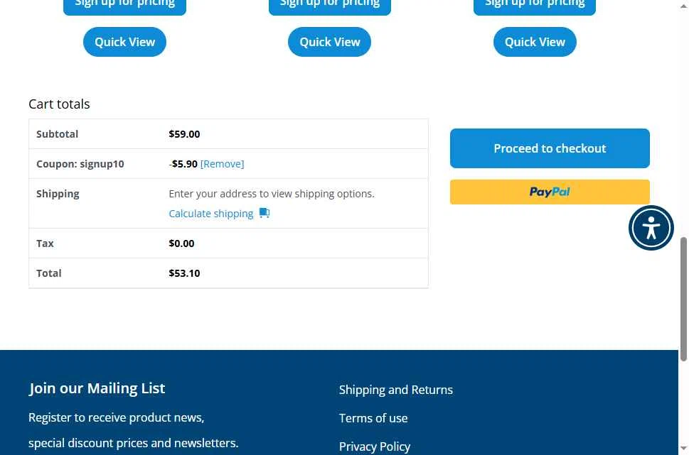 Doctor Wilson’s Original Formulations checkout page showing Doctor Wilson’s Original Formulations promo code box | Screenshot taken by SimplyCodes community member on Oct 25, 2025
