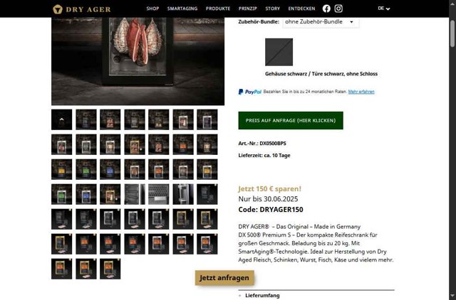 Dry Ager checkout page showing Dry Ager promo code box | Screenshot taken by SimplyCodes community member on Jun 13, 2025
