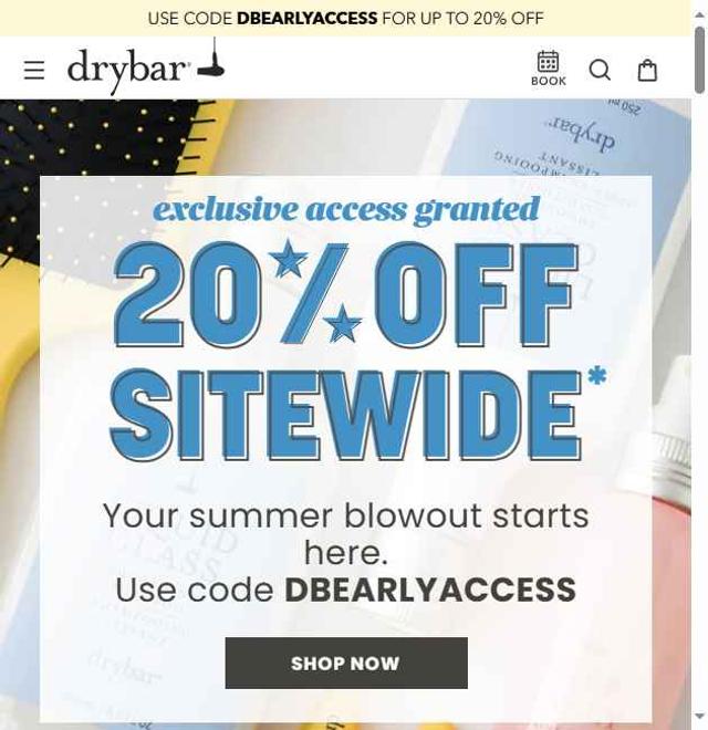 Drybar checkout page showing Drybar promo code box | Screenshot taken by SimplyCodes community member on Jun 27, 2025