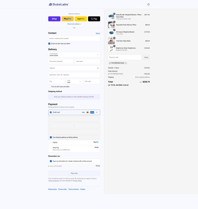 Dubslabs checkout page showing Dubslabs coupon code box | Screenshot taken by SimplyCodes community member on Sep 15, 2025