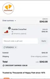 DTUCH12 coupon verification screenshot