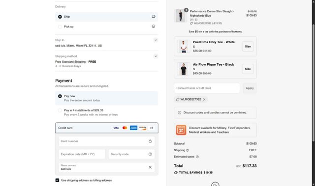 DUER checkout page showing DUER discount code box | Screenshot taken by SimplyCodes community member on Aug 21, 2025