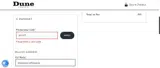 Dune London US coupon verification screenshot