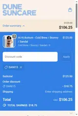 dani15 coupon verification screenshot