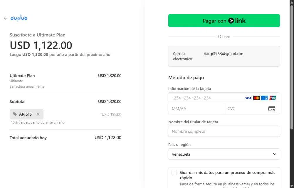 DupDub checkout page showing DupDub promo code box | Screenshot taken by SimplyCodes community member on Sep 10, 2025