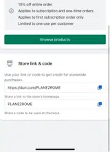 PLANE2ROME coupon verification screenshot