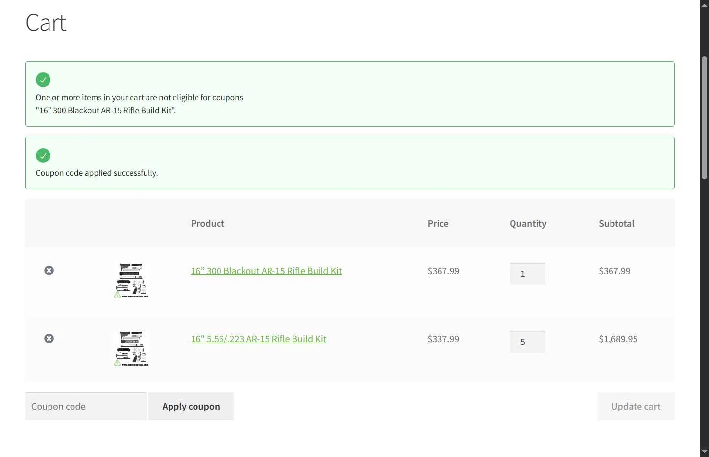 Durkin Tactical checkout page showing Durkin Tactical coupon code box | Screenshot taken by SimplyCodes community member on Jan 13, 2026