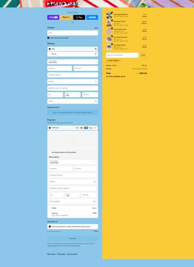 Dusen Dusen checkout page showing Dusen Dusen discount code box | Screenshot taken by SimplyCodes community member on Aug 23, 2025