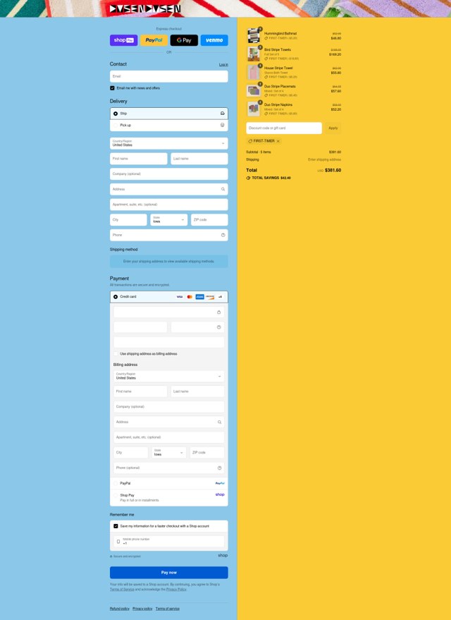 Dusen Dusen checkout page showing Dusen Dusen discount code box | Screenshot taken by SimplyCodes community member on Aug 18, 2025