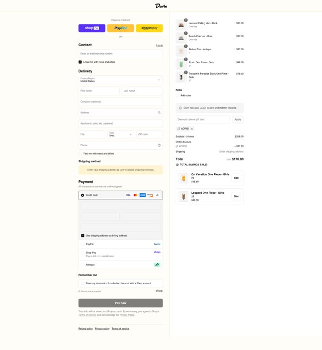 Duvin Design checkout page showing Duvin Design coupon code box | Screenshot taken by SimplyCodes community member on Aug 27, 2025