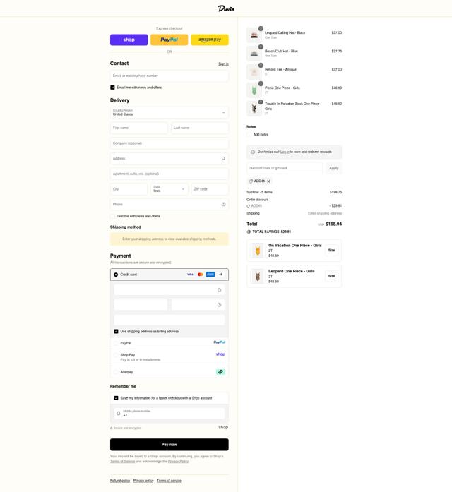 Duvin Design checkout page showing Duvin Design coupon code box | Screenshot taken by SimplyCodes community member on Sep 12, 2025