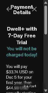 Dwell checkout page showing Dwell promo code box | Screenshot taken by SimplyCodes community member on Nov 28, 2025