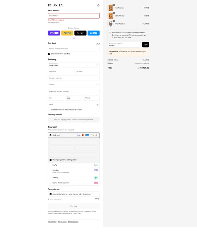 Dylanlex checkout page showing Dylanlex coupon code box | Screenshot taken by SimplyCodes community member on Aug 18, 2025
