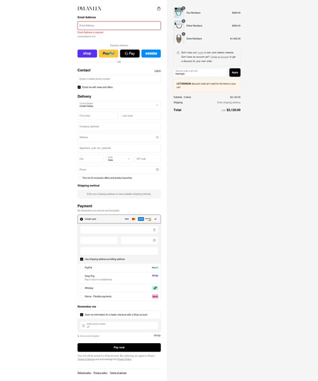 Dylanlex checkout page showing Dylanlex coupon code box | Screenshot taken by SimplyCodes community member on Aug 31, 2025