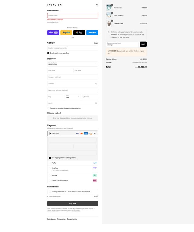 Dylanlex checkout page showing Dylanlex coupon code box | Screenshot taken by SimplyCodes community member on Aug 27, 2025
