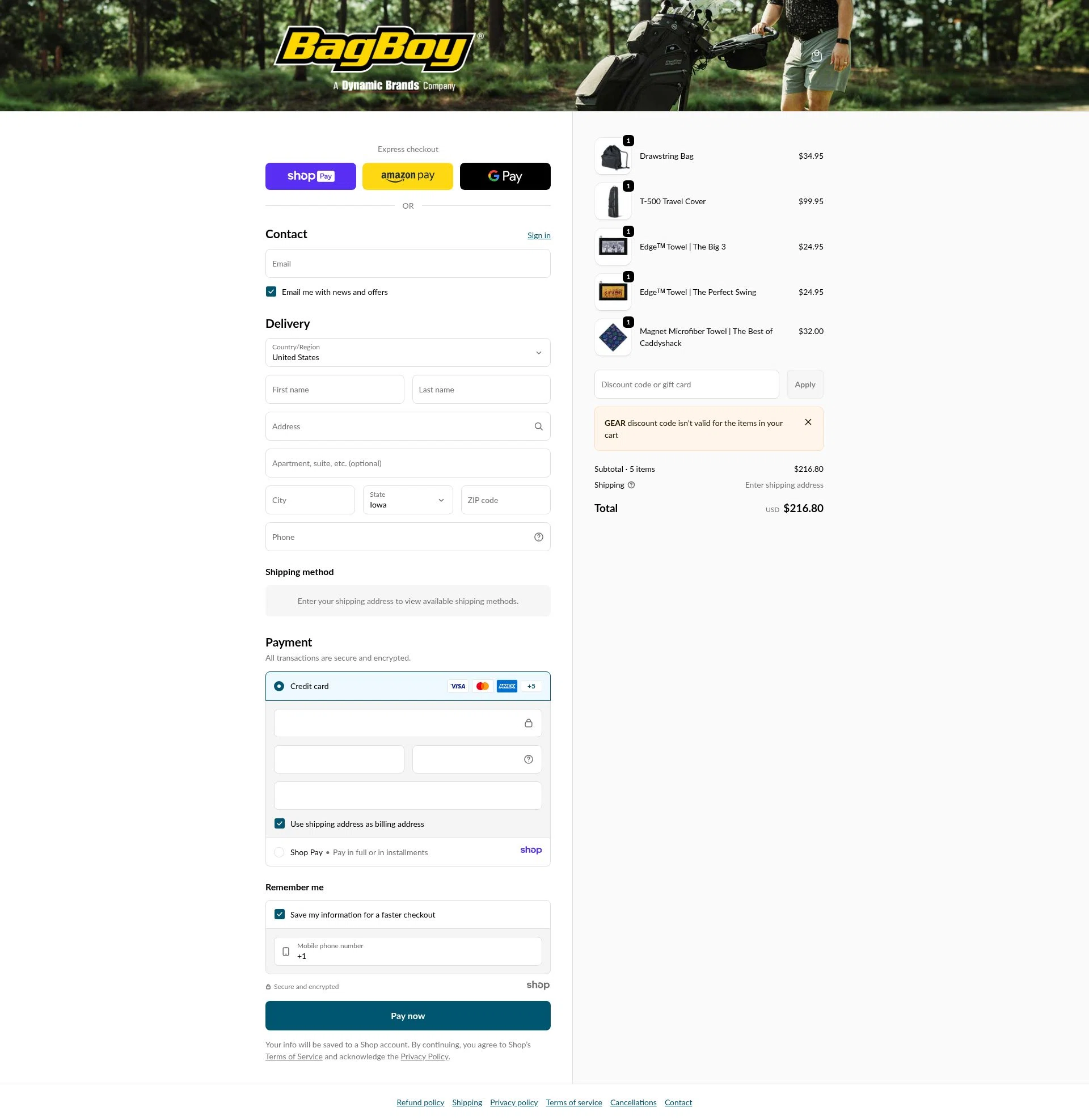 Dynamic Brands checkout page showing Dynamic Brands promo code box | Screenshot taken by SimplyCodes community member on Jan 11, 2026