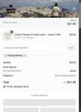 FREESHIPPING coupon verification screenshot